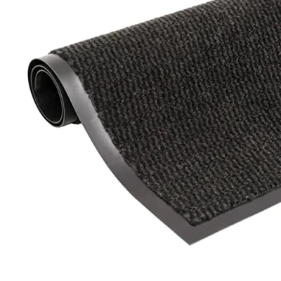 Imagen de vidaXL Alfombra de Entrada Rectangular Nudo 90x150cm Negra Decoración Hogar