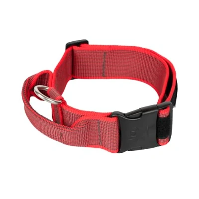 Imagen de Collar Color &amp; Gray con la manija, cerradura de seguridad y el remiendo intercambiables, 50 mm (49 70 cm), Rojo Gris