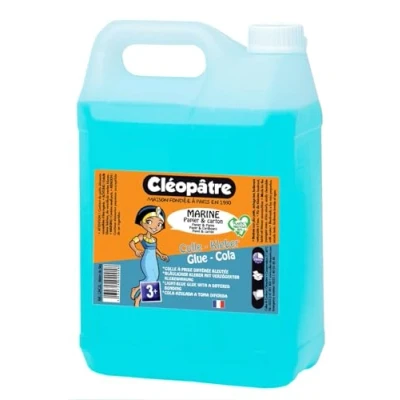 Imagen de Cléopatre Pegamento Marine Formato Recarga Secado Lento, Ideal para Niños a partir de 3 Años Aplicación Fácil y Precisa Sin Disolventes, Limpieza con Agua Fabricado en Francia 5KG