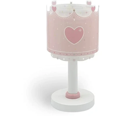 Imagen de Dalber Lámpara Infantil De Mesilla Escritorio Little Queen Corona Corazones Rosa (61101)