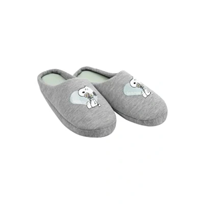 Imagen de United Labels The Peanuts Snoopy Pantuflas para mujer, diseño de flores, color gris, 41/42 EU