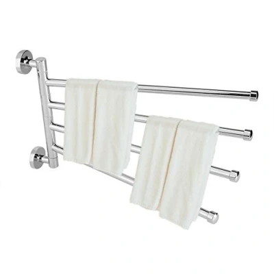 Imagen de Toallero Giratorio de Acero Inoxidable, Soporte Baño con 4 Barras Giratorias Rotación Toalleros Barra