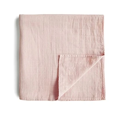 Imagen de Mushie Muslin Baby Swaddling Blanket Manta Envolvente para Recién Nacidos de 0 3 Meses Algodón Orgánico Saco Dormir Prelavado Bebés Hecho en Dinamarca Rose Vanilla