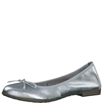 Imagen de MARCO TOZZI Feel Me 2 22100 41 Bailarinas, Piel, Plantilla Suave, Zapatos Tipo Ballet Mujer, Plata, 38 EU