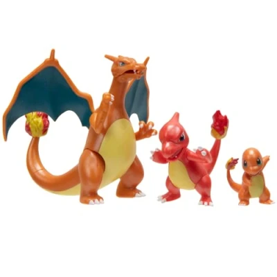 Imagen de Pokemon PKW2777 Select 3 Pack Características 2 Charmander, Charmeleon y 4.5 Pulgadas Charizard Figuras de Batalla, Evolution Multipack Style 1