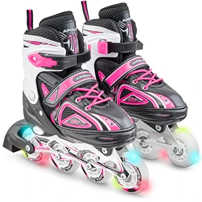 Imagen de Apollo Patines en Línea Niño Super Blades X Pro Disponibles Tamaño S, M, L de Ruedas LED Cómodos, Ideales para Principiantes