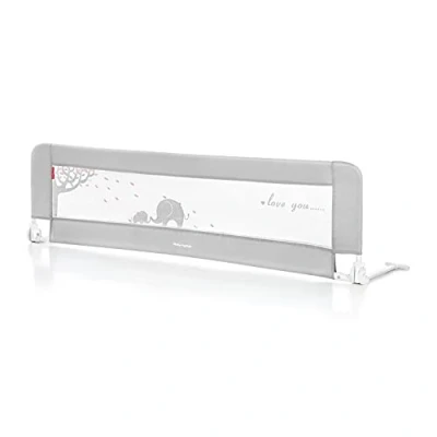 Imagen de Moby System, Barrera de Cama Portátil, Barandilla Plegable Viaje, Protector para Infantil Seguridad en Caso Dormir, Protección Adicional Doble, Gris