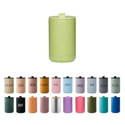 Imagen de Design Letters Taza Termica 350 ml de café para Llevar Vaso termico y té Tazas viaje aisladas sin BPA Térmica acero inoxidable Termo Cafe bebidas frías calientes
