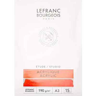 Imagen de Lefranc Bourgeois Bloc de Pintura acrílica, Papel, Blanco, A3 15 Blatt im Acrylmalblock,