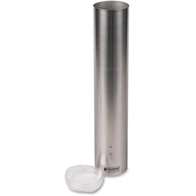 Imagen de San Jamar c4150ss Acero Inoxidable Pequeño pull type Dispensador de vasos agua con tapa plástico, 90 Cono 130 ml tamaño La Taza planas, 150 (carcasa 12) (12 unidades)