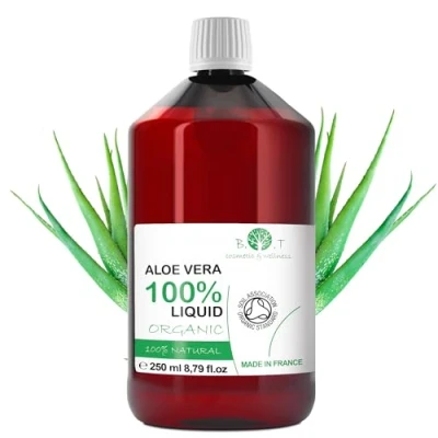 Imagen de B.O.T Cosmetic &amp; Wellness Jugo de Aloe Vera 100% Natural Rico en Vitaminas y Minerales Ideal para Desintoxicación Piel, 250 ml