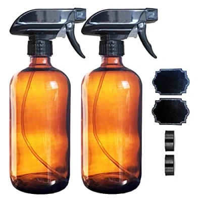Imagen de N /A Botella de aerosol vidrio 2 piezas 16 oz 500 ml con etiquetas, contenedor para perfumes aceites esenciales