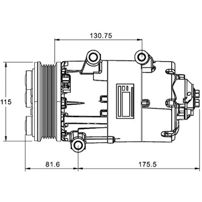 Imagen de MAHLE ORIGINAL ACP 1331 000P Compresor de Aire Acondicionado 7VS16ic 12V PAG 46 YF R1234yf, R134a con junta tórica sin tornillo purga aceite