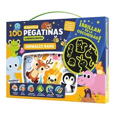 Imagen de MALETIN 100 PEGATINAS LUMINESCENTES ANIMALES BABY