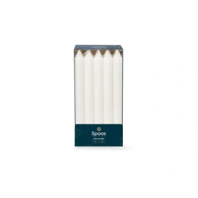 Imagen de Spaas 10 velas cónicas para el hogar, 21/240 mm, 8 horas, sin perfume, color blanco