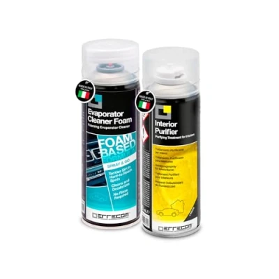 Imagen de ERRECOM Total Care, Tratamiento purificador Completo para Sistemas de climatización los autovehículos y habitáculos, Fragancia Limón, 2 bombona 200 mL