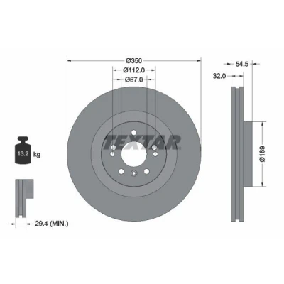Imagen de TEXTAR PRO+ 92150705 Disco de freno MERCEDES BENZ: Clase ML, R, GL
