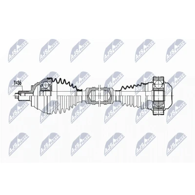 Imagen de NTY NPW VW 193 Árbol de transmisión Eje delantero, derecha 785 VOLKSWAGEN: GOLF 5, 6, Touran I, SKODA: Octavia II Hatchback, 2 Combi