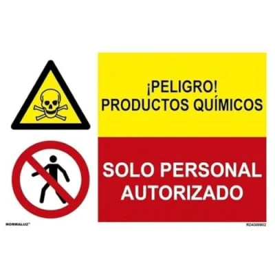 Imagen de Señal combinada Peligro productos químicos, solo personal autorizado SEKURECO