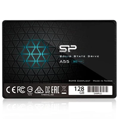 Imagen de Silicon Power 128GB SSD 3D NAND A55 SLC Cache Performance Boost SATA III 2.5&quot; 7mm (0.28&quot;) Internal Solid State Drive