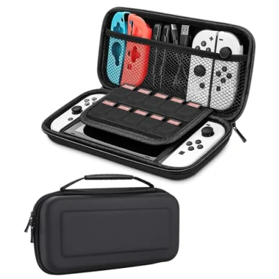 Imagen de SOBEAU Funda para Nintendo Switch y OLED, Estuche Rigido de Transporte con 10 Ranuras, Carcasa Tarjetas Juegopara OLED Consola Accesorios