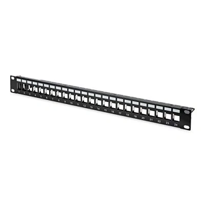 Imagen de DIGITUS Patch Panel Modular 24 puertos 1U Apantallado Para módulos Keystone 19&quot; Rack Negro