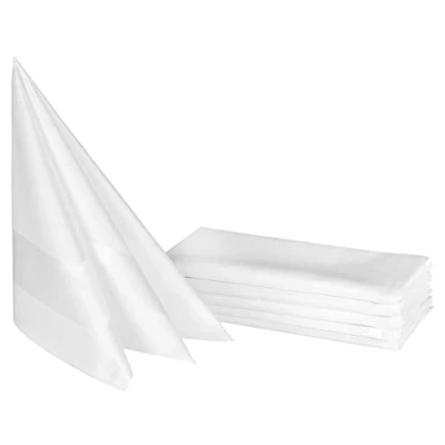 Imagen de ZOLLNER 6 servilletas de Tela Blancas 40x40 cm, 100% algodón, Orla Satinada