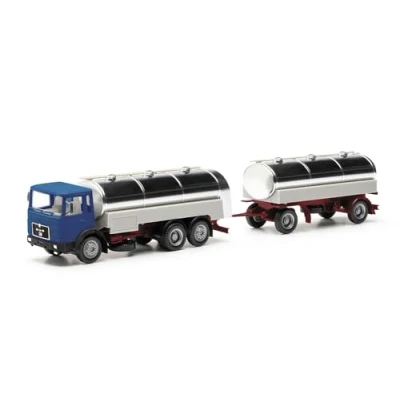 Imagen de Herpa Miniatura del camión Man F8 combinación de Cisterna Leche (Herpa Basic), Escala 1/87, maqueta colleción, modelismo, Modelo aleman, Figura plástico