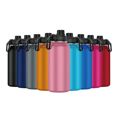 Imagen de Mi Ko Ka Botella de Agua Acero Inoxidable Térmica Reutilizable Deportiva Sin BPA Mantiene Frio y Calor Termo Hermética A Prueba Fugas (1 Litro V2, Rosa)