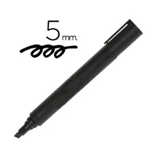 Imagen de Q Connect Rotulador Marcador Permanente Negro Punta Biselada 5.0 Mm