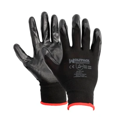 Imagen de WOLFPACK LINEA PROFESIONAL Guantes Nitrilo / Nylon Impregnado 7&quot; (Par)