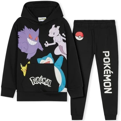 Imagen de Pokémon Conjunto Chándal Niño Sudadera con Capucha y Pantalones Niños (Negro, 13 14 Años)
