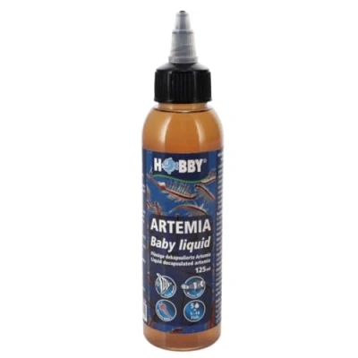 Imagen de Hobby Aquaristik Artemia Baby Liquid I 125 ml concentrado de zooplancton líquido ideal para la cría juveniles Fuente alimento peces acuario, acuarios agua dulce y salada