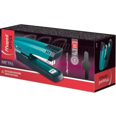 Imagen de Maped Material de Oficina Grapadora Deco Ess Metal Capacidad Grapado Simultáneo 20/25 Hojas Diseño en Color Azul Metalizado Con Función Claveteado