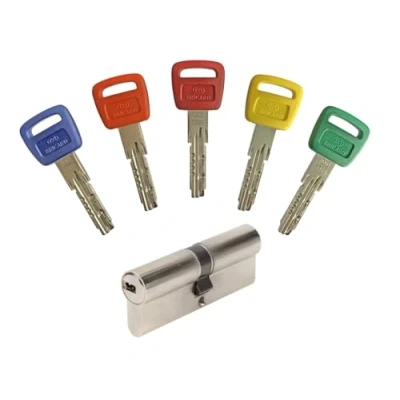 Imagen de Cilindro Bricard Olympia 40+40 Desbloqueable. 5 Llaves, Plata