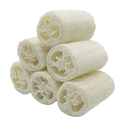Imagen de Loofah Natural,6 PCS Esponjas de Luffa Nature Esponja Exfoliante Ducha Lufa para Cuerpo Limpieza Cocina blanco