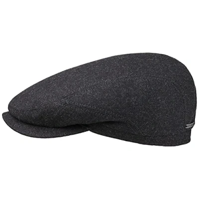 Imagen de Stetson Gorra Belfast Wool Blend Hombre Made in The EU Gorro Ivy de Lana con Visera, Forro Invierno otoño/Invierno 60 cm Antracita