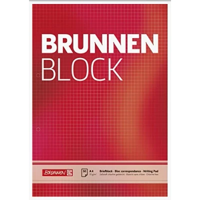 Imagen de Baier &amp; Schneider Bloc de papel para cartas (A4, a cuadros, 50 unidades), diseño con escudos, color blanco