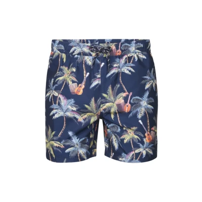 Imagen de Petrol Industries Allover Print Wavecrestway Bañador corto, Hombre, Talla: Medium, Navy blue