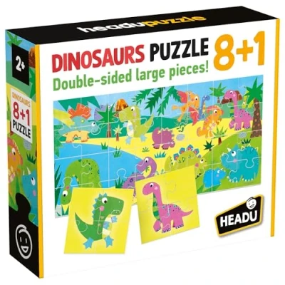 Imagen de HEADU 8+1 Dinosaurs Juego Educativo Animales Prehistóricos. Puzzle Infantil Recomendado niñas de 2 a 5 años, Color Multiple, Large (IT22243)