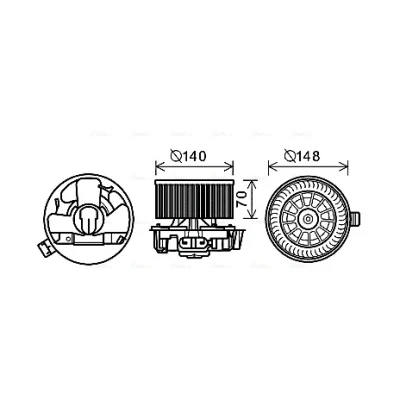 Imagen de PRASCO DN8383 Motor eléctrico, ventilador habitáculo