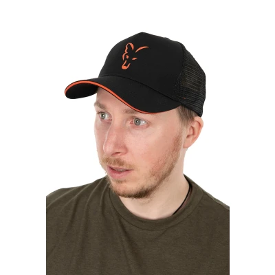 Imagen de Gorra Fox Trucker Negra Naranja de red