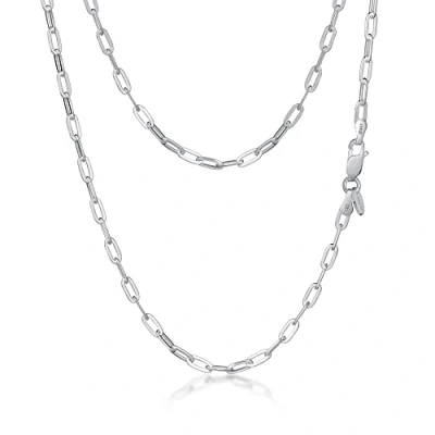 Imagen de Amberta Cadena Paperclip para Mujer en Plata de Ley 925: 3 mm 45 cm