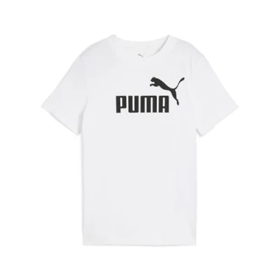 Imagen de Puma LOGO TEE Unisex Camiseta estampada para niños, Talla: 13 14a (14), White