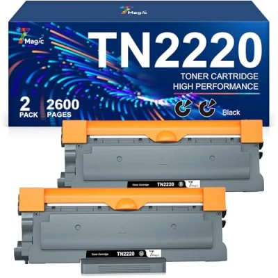Imagen de 7Magic TN2220 Compatible Cartucho de Tóner para Usar en Lugar Brother TN2010 MFC 7360N 7460DN DCP 7055 7060D 7065DN HL 2240 2130 2135W 2250DN (2 Negro)