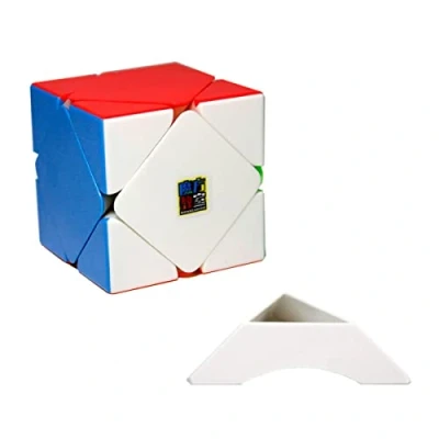 Imagen de FunnyGoo MoYu MoFangJiaoShi Cubing Classroom Meilong Skewb Magic Cube Irregular Puzzle Twist Toy Stickerless con un Soporte de Cubo