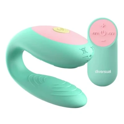Imagen de Diversual Omega, Vibrador para Parejas, Recargable USB, Control Remoto con Mando, 4 Intensidades, 7 Modos de Vibración, Silicona, Ultra Suave, Sumergible (Aqua)