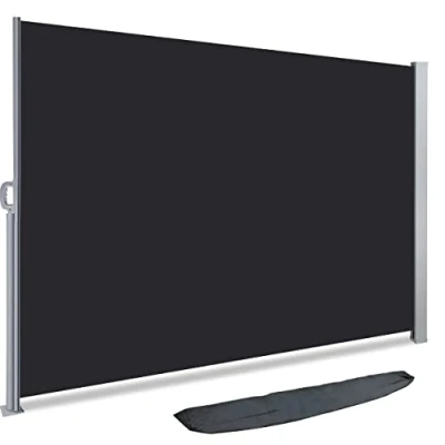 Imagen de VOUNOT Toldo Lateral Retráctil, Protege la Privacidad, Protector Solar a Prueba de Viento, para Balcón, Jardin, Terraza, 140 x 300cm, Negro Antracita