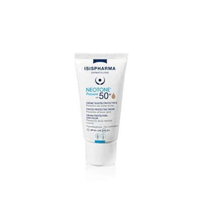 Imagen de ISISPHARMA NEOTONE PREVENT SPF 50+ Crema protectora con color Filtros solares contra UV, UVB, Luz azul Adecuada para pieles sensibles y mujeres embarazadas Productos franceses