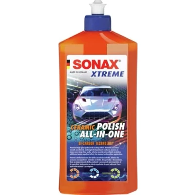 Imagen de SONAX XTREME Ceramic Polish All In One (500 ml) El potente pulimento de alto brillo con efecto sellador elimina los arañazos la pintura mate, desgastada y descuidada N. 02472000 544